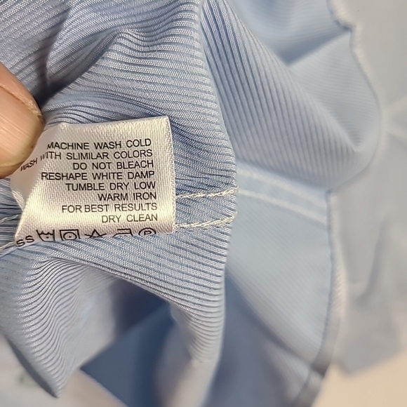 NEW Flex Men's Luxury Collection Designed in Italy Long Sleeve Blue Shirt 3XL - Picture 6 of 9